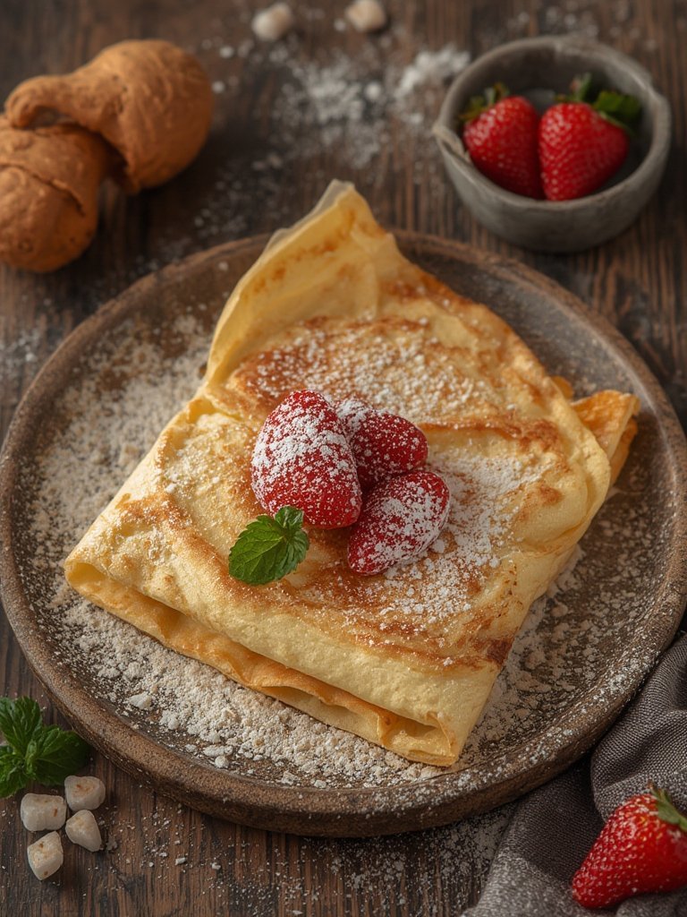 Leckere Crêpes nach dem **Crêpes Rezept** – süß und herzhaft serviert
