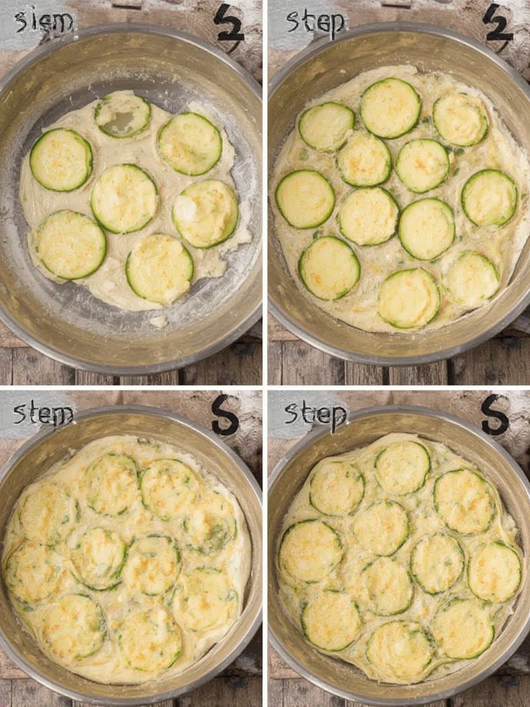 Zucchini Pfannkuchen in der Pfanne goldbraun gebraten