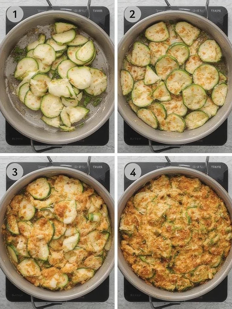 Knusprige zucchini pfanne mit frischen Kräutern